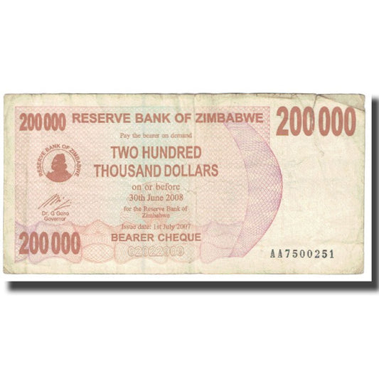 Banknot, 
  
  Zimbabve, 
  
  200