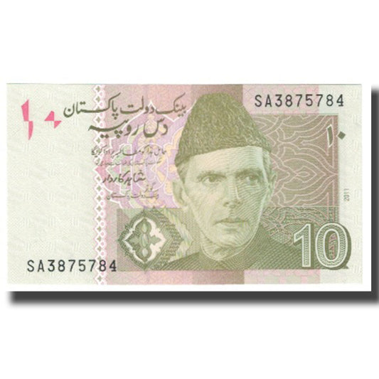 Banknot, 
  
  Pakistan, 
  
  10 Rupi