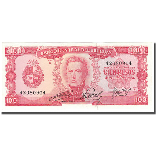 Banknot, 
  
  Uruguay, 
  
  100 Peso