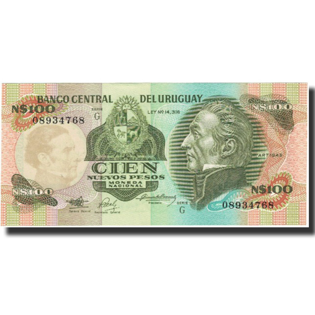 Banknot, 
  
  Uruguay, 
  
  100 Nuevos Peso