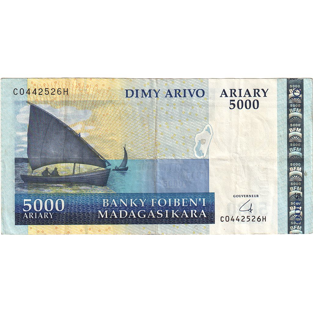 Banknot, 
  
  Madagaskar, 
  
  5000 Ariary