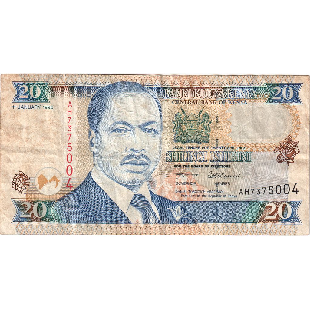 Kenya, 
  
  20 Şilin, 
  
  1996