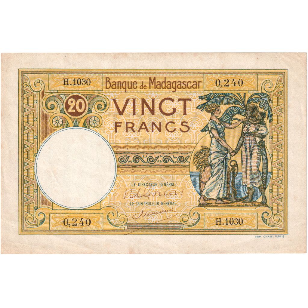 Madagaskar, 
  
  20 Frank, 
  
  1937