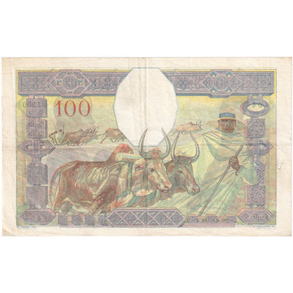 Madagaskar, 
  
  100 Frank, 
  
  Tarihsiz (yaklaşık 1937)