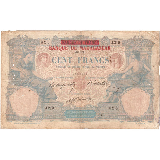 Madagaskar, 
  
  100 Frank, 
  
  1893