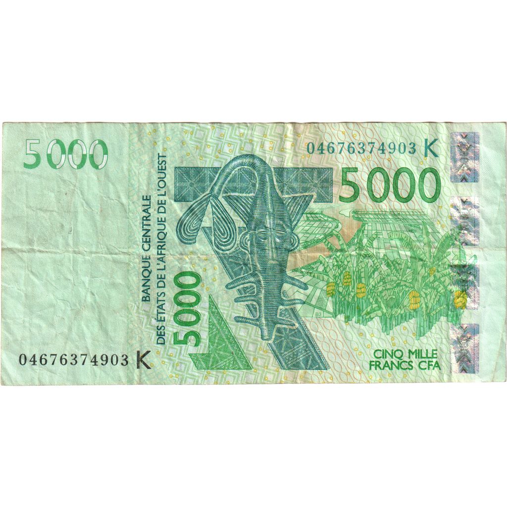 Batı Afrika Devletleri, 
  
  5000 Frank, 
  
  VF(20-25)