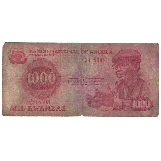 Banknot, 
  
  Angola, 
  
  1000 Kwanza