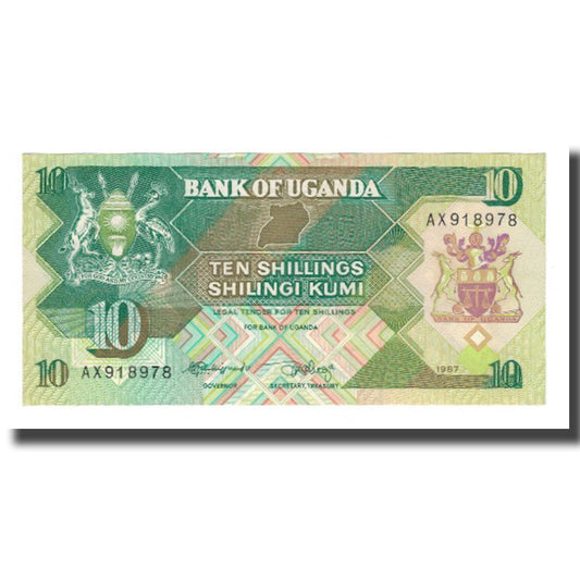 Banknot, 
  
  Uganda, 
  
  10 Şilin