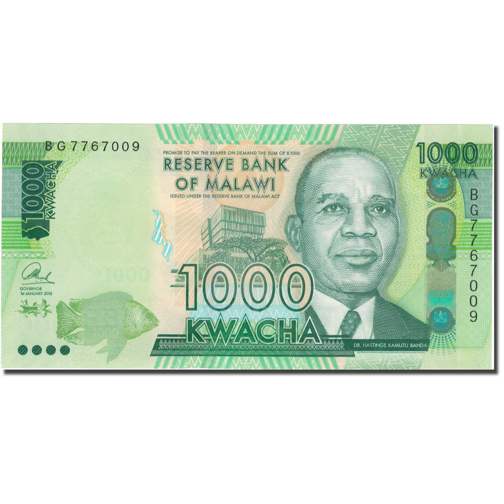 Banknot, 
  
  Malawi, 
  
  1000 Kvaça