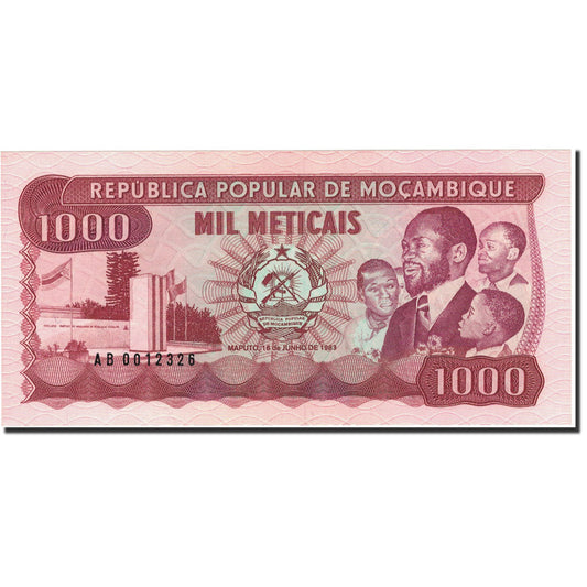 Banknot, 
  
  Mozambik, 
  
  1000 Metika