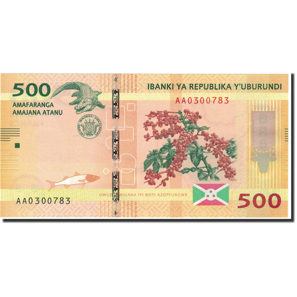 Banknot, 
  
  Burundi, 
  
  500 Frank