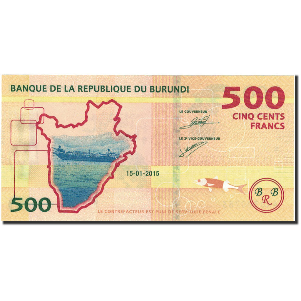 Banknot, 
  
  Burundi, 
  
  500 Frank