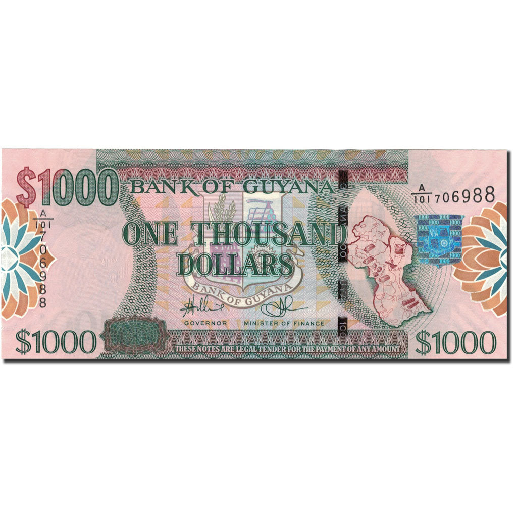 Banknot, 
  
  Guyana, 
  
  1000 Dolar