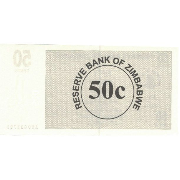 Banknot, 
  
  Zimbabve, 
  
  50 sent