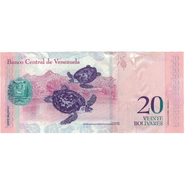 Banknot, 
  
  Venezuela, 
  
  20 Bolivare