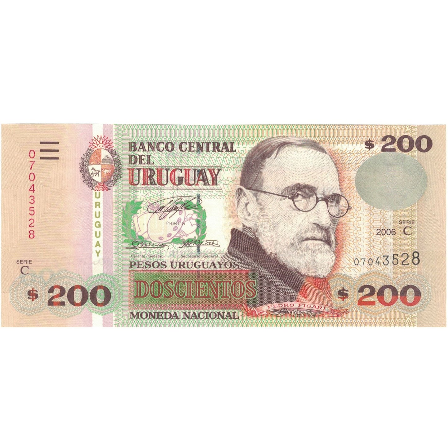 Banknot, 
  
  Uruguay, 
  
  200 Peso Uruguayo