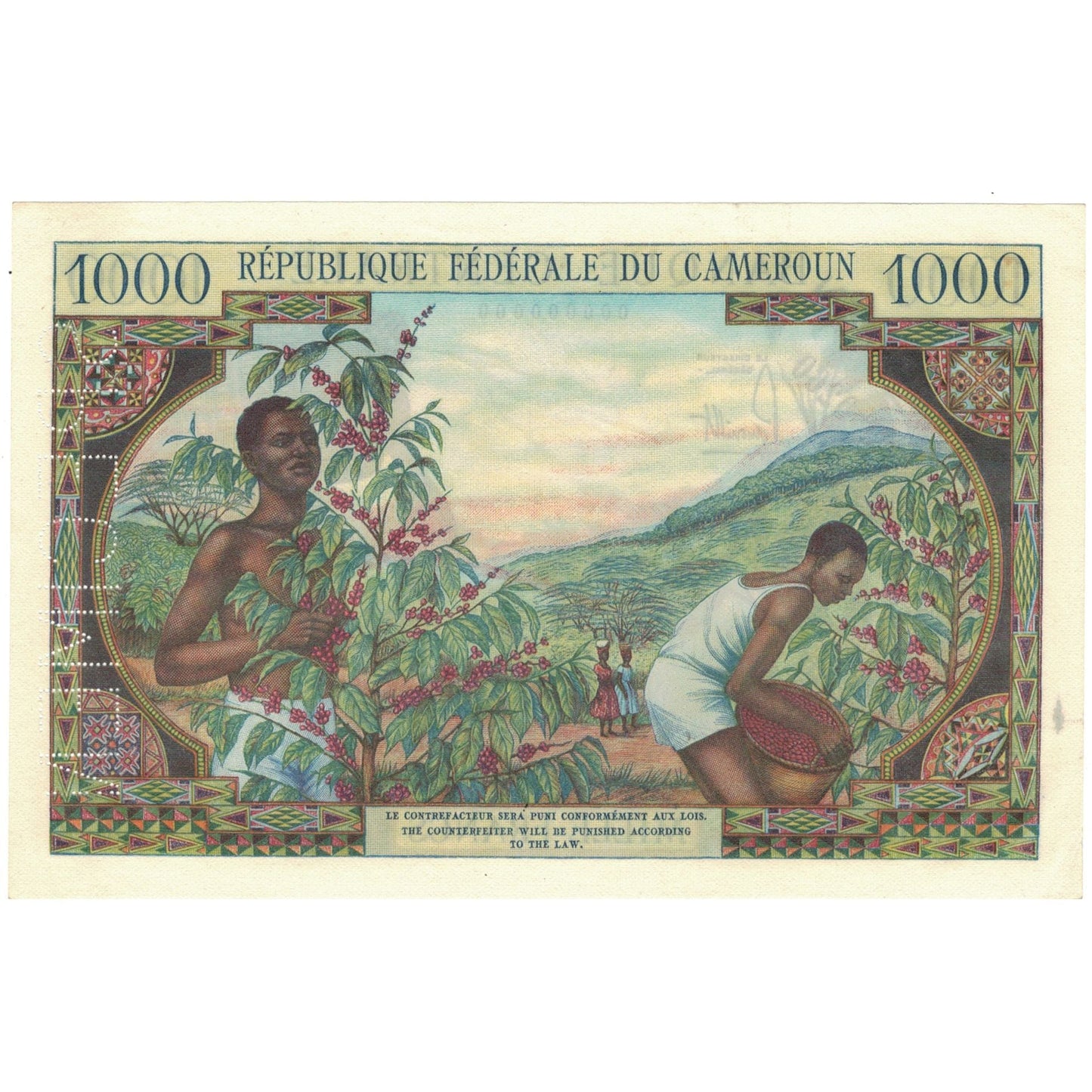 Banknot, 
  
  Kamerun, 
  
  1000 Frank