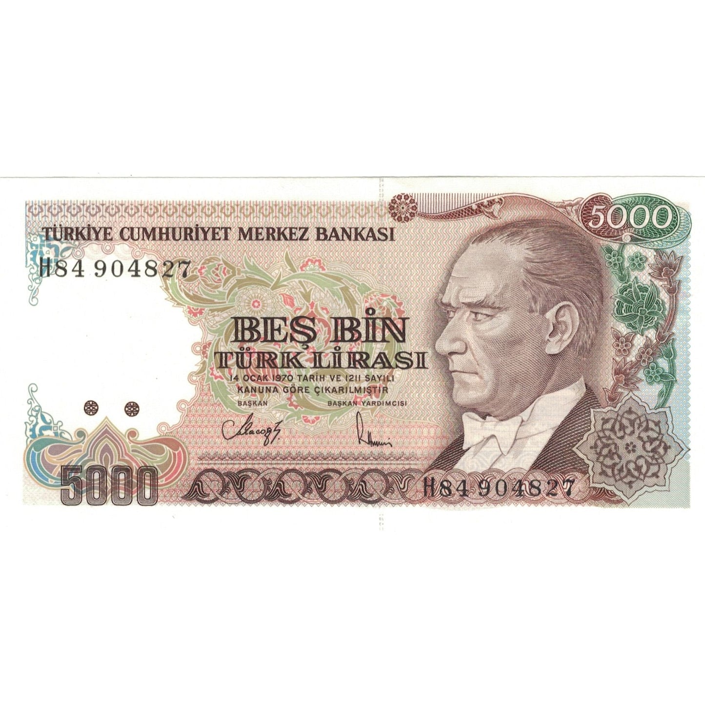 Banknot, 
  
  Hindi, 
  
  5000 lira